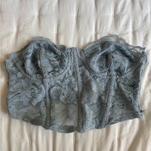 Kendall & Kylie Lace Bandeau in Soft Blue